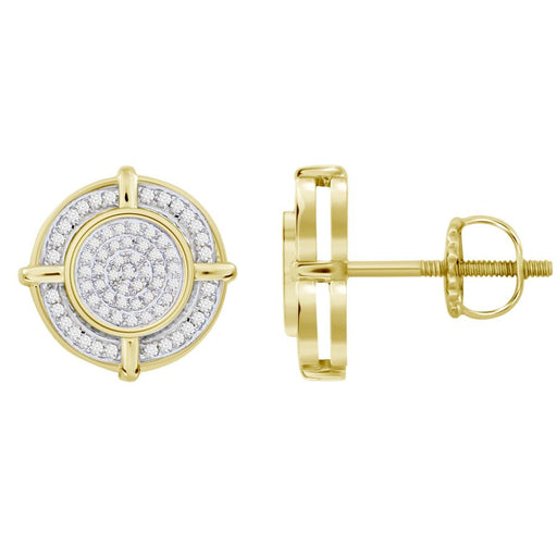 LADIES STUD EARRINGS 0.33CT ROUND DIAMOND 10K YELLOW GOLD
