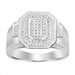 Palmbeach Jewelry Sterling Silver 0.25CT Round Diamond Octagon Men'S Fashion Ring