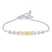 Mother'S Diamond Bracelet 0.05CT Round Diamond Mom Bolo Bracelet In Sterling Silver White Yellow