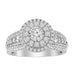 LADIES BRIDAL SET 1.00CT ROUND DIAMOND 14K WHITE GOLD (CENTER STONE 0.25CT ROUND DIAMOND)