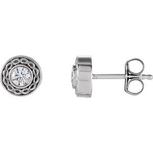 Ladies Natural Diamond Earrings (I1, G-H) — 14K White Gold