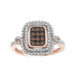 LADIES RING 0.20CT ROUND DARK BROWN DIAMOND 10K ROSE GOLD