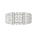 Sterling Silver Diamond Ring For Men 0.35Ct Round Cut Square Cluster Mens Ring Fine Jewelry Gift For Him