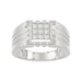 Sterling Silver Diamond Ring For Men 0.35Ct Round Cut Square Cluster Mens Ring Fine Jewelry Gift For Him
