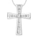 LADIES PENDANT WITH CHAIN 0.25CT ROUND DIAMOND 10K WHITE GOLD