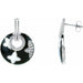 Ladies Natural Diamond Black Enamel Left Earring — Sterling Silver
