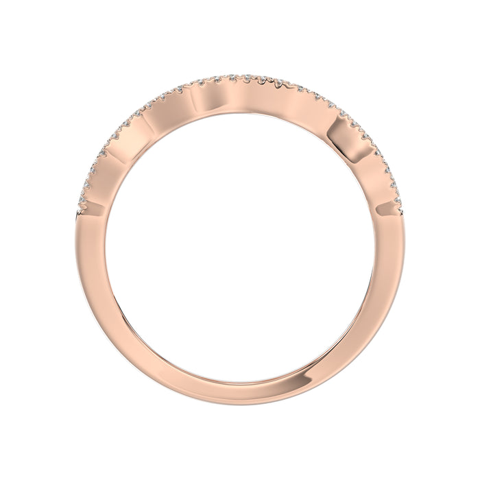 14K Rose Gold 1.00Ct Round Blue & Dark Brown Diamond Ladies Band Multi Color Fine Jewelry