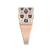 14K Rose Gold 1.00Ct Round Blue & Dark Brown Diamond Ladies Band Multi Color Fine Jewelry