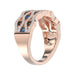 14K Rose Gold 1.00Ct Round Blue & Dark Brown Diamond Ladies Band Multi Color Fine Jewelry