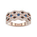 14K Rose Gold 1.00Ct Round Blue & Dark Brown Diamond Ladies Band Multi Color Fine Jewelry