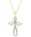 LADIES PENDANT WITH CHAIN 0.35CT ROUND DIAMOND 10K YELLOW GOLD