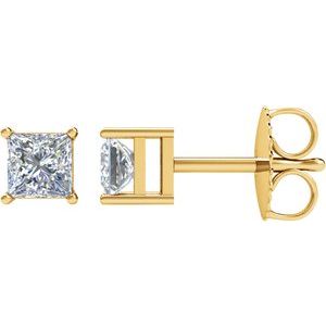 Ladies Natural Diamond Earrings (Si2-Si3, G-H) — 14K Yellow Gold