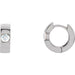 Ladies Natural Diamond Hinged Hoop Earrings (I1, G-H) — 14K White Gold