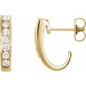 Ladies Natural Diamond Earrings (I1, G-H) — 14K Yellow Gold