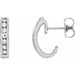 Ladies Natural Diamond J-Hoop Earrings (I1, G-H) — 14K White Gold