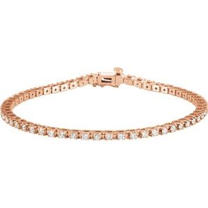 Ladies Natural Diamond Line 7 1/ Bracelet (I1, G-H) — 14K Rose Gold
