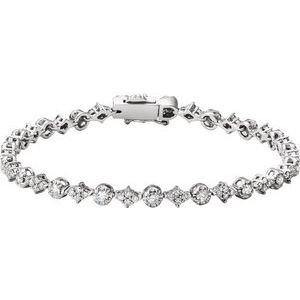 Ladies Natural Diamond Bracelet (I3, H-J) — 14K White Gold