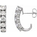 Ladies Natural Diamond Hoop Earrings (I1, G-H) — 14K White Gold
