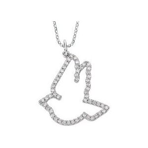 Ladies Natural Diamond Dove Necklace (I1, G-H) — 14K White Gold