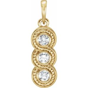 Ladies Natural Diamond Three-Stone Pendant (I1, G-H) — 14K Yellow Gold