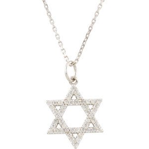 Ladies Natural Diamond Star of David Necklace (I1, G-H) — Platinum