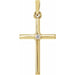 Ladies Natural Diamond Cross Pendant (I1, G-H) — 14K Yellow Gold