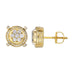LADIES STUD EARRINGS 1.00CT ROUND DIAMOND 10K YELLOW GOLD