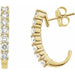 Ladies Natural Diamond J-Hoop Earrings (I1, G-H) — 14K Yellow Gold