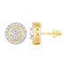 LADIES STUD EARRINGS 0.75CT ROUND DIAMOND 10K YELLOW GOLD