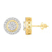 LADIES STUD EARRINGS 0.75CT ROUND DIAMOND 10K YELLOW GOLD