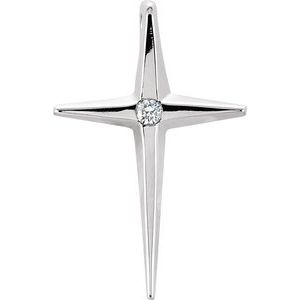 Ladies Natural Diamond Cross Pendant (Si1, G-H) — 14K White Gold