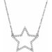 Ladies Natural Diamond Star Necklace (I1, G-H) — 14K White Gold