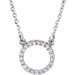 Ladies Natural Diamond Circle Necklace (I1, G-H) — 14K White Gold