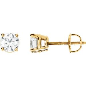 Ladies Natural Diamond Stud Earrings (Si2-Si3, G-H) — 14K Yellow Gold