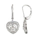 Ladies Natural Diamond Heart Earring — Sterling Silver