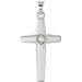 Ladies Natural Diamond Cross Pendant — 14K White Gold