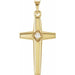 Ladies Natural Diamond Cross Pendant — 14K Yellow Gold