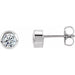 Ladies Natural Diamond Bezel-Set Earring (I1, G-H) — 14K White Gold
