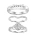 Sterling Silver White 0.50CT Round Diamond Trio Bridal Set For Women Diamond Engagement & Wedding Ring Set