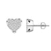 Sterling Silver 0.15CT Round Diamond Heart Cluster Earrings For Women Heart-Shaped Diamond Earrings