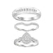 Sterling Silver 0.50CT Round Diamond Ladies Trio Bridal Ring Set Engagement & Wedding Ring Set For Women