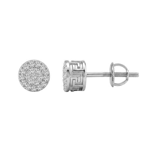 Ladies Sterling Silver 0.10Ct Round Diamond Fashion Earrings  Classic Ladies Diamond Jewelry