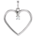 Ladies Natural Diamond Heart Pendant (I1, G-H) — 14K White Gold