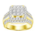 LADIES RING 2.00CT ROUND/BAGUETTE DIAMOND 10K YELLOW GOLD
