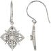 Ladies Natural Diamond Vintage-Inspired Earrings — Sterling Silver