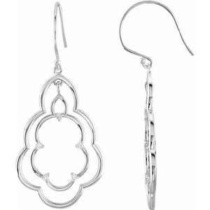 Ladies Natural Diamond Freeform Earrings — 14K Yellow Gold