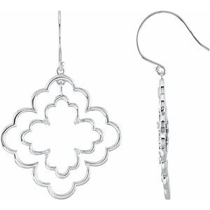Ladies Natural Diamond Earrings — 14K Yellow Gold