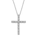 LADIES PENDANT WITH CHAIN 0.10CT ROUND DIAMOND 10K WHITE GOLD