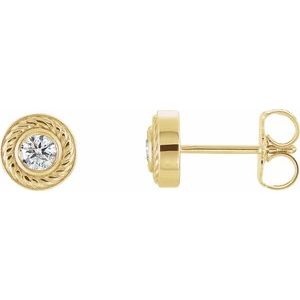 Ladies Natural Diamond Rope Earrings (I1, G-H) — 14K Yellow Gold