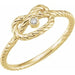 Ladies Natural Diamond Rope Knot Ring (I2, G-H) — 14K Yellow Gold